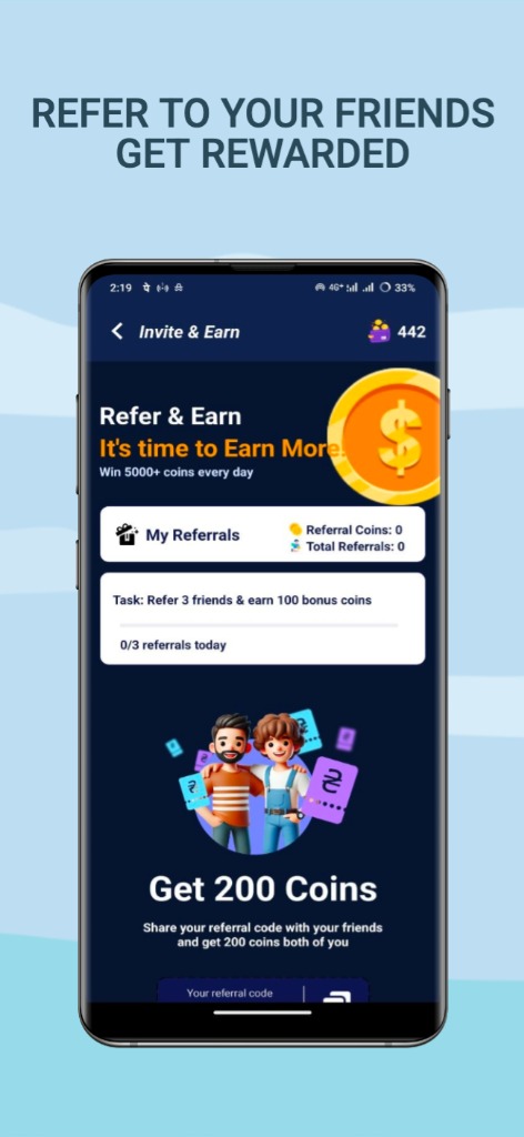 TaskNova Refer and Earn Program Screen