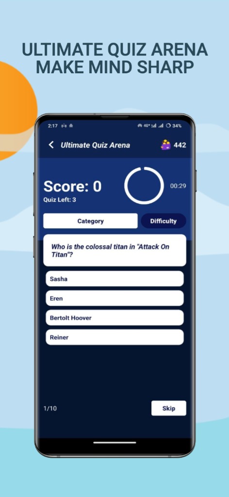TaskNova Ultimate Quiz Arena Screen